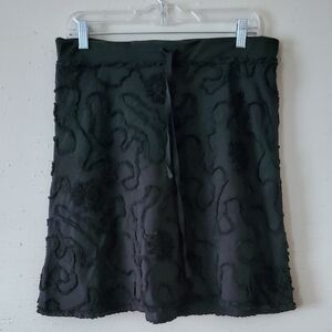 Max Studio Black Mini Skirt Textured Applique S Small